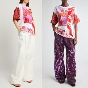 Dries Van Noten Hegels Mixed Print T-Shirt Floral Patchwork Velour Medium